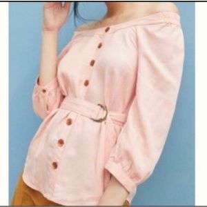 Anthropologie Maeve Belted Blouse